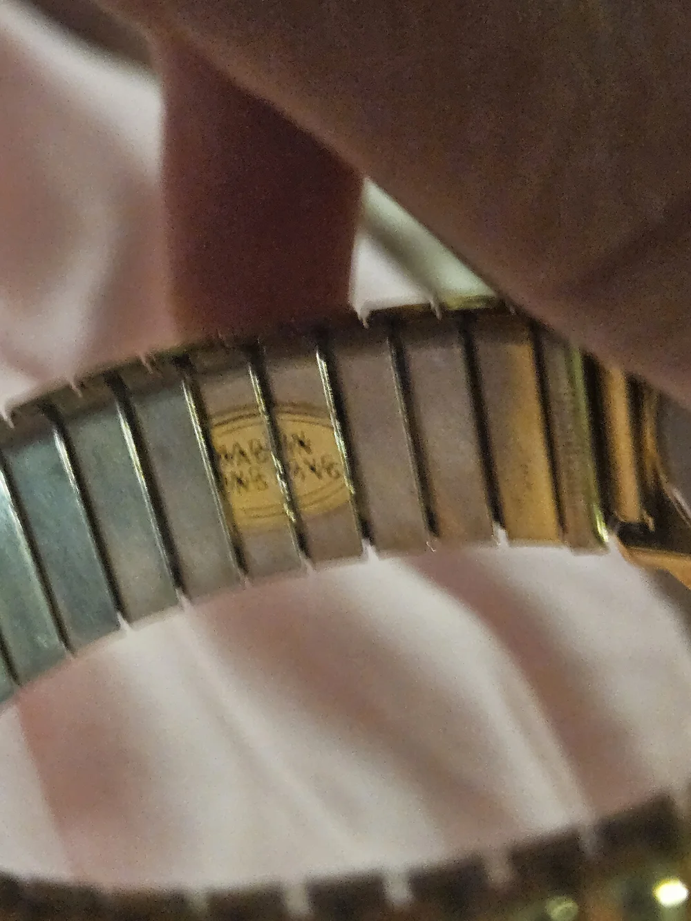 Vintage Pierre Nicol Gold Tone Quartz Stretch Bracelet Watch | Rhinestone Bezel